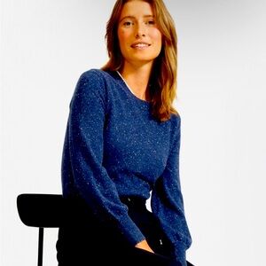 Everlane The Cashmere Sweater in Indigo Donegal (specked)